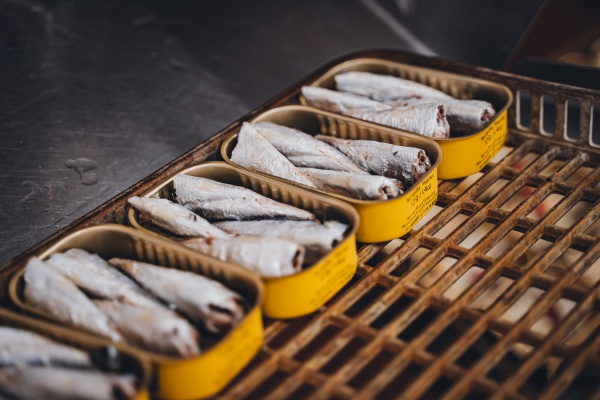 Latas de sardinha em conserva